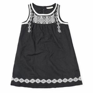 Lucky Brand Black Embroidered Sleeveless Dress